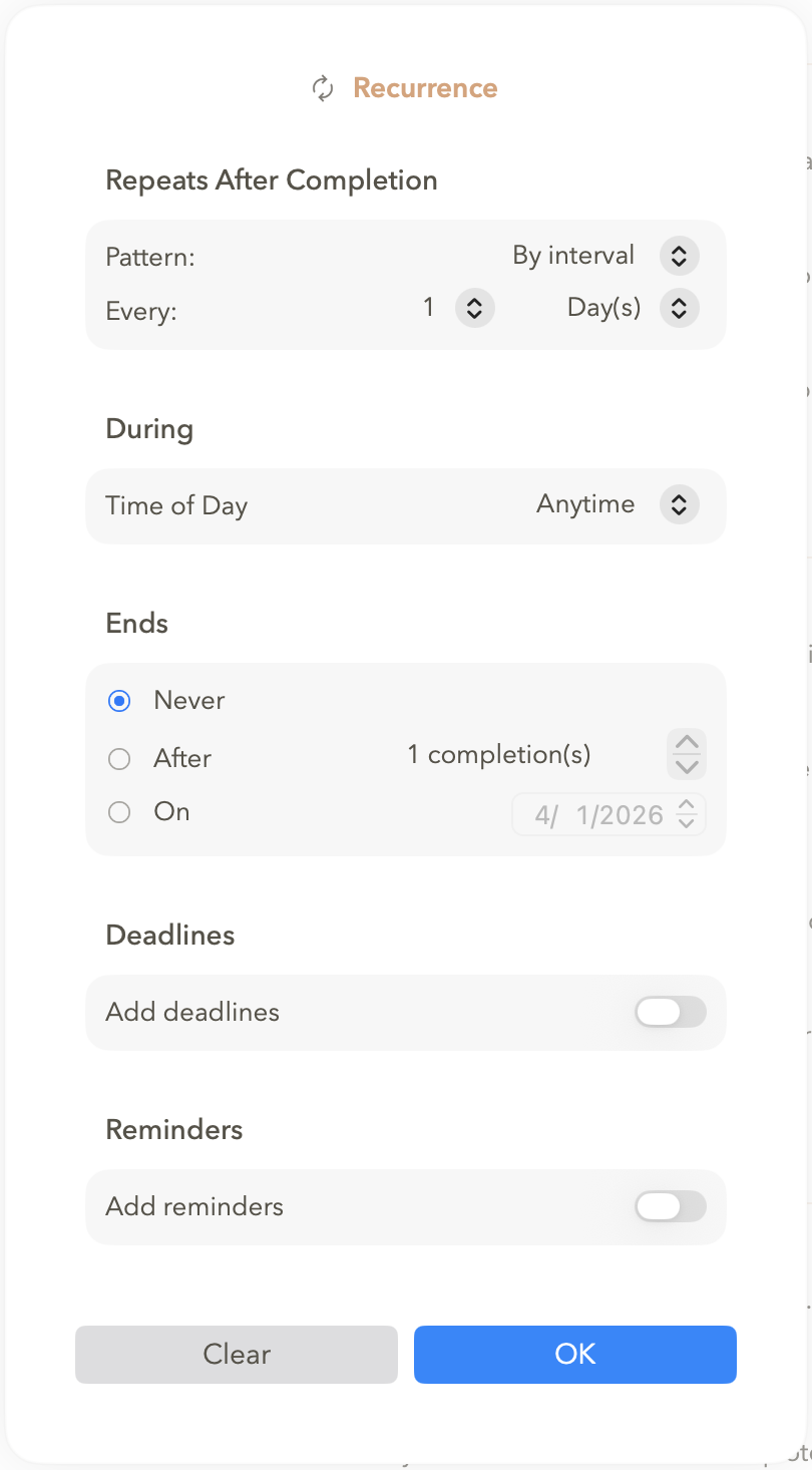 Pachinko Repeating Tasks