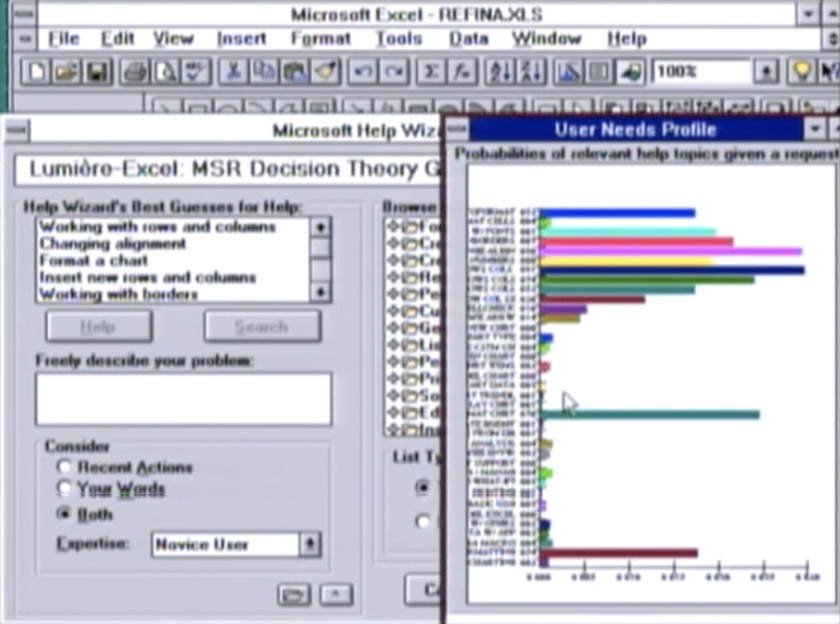 The Lumiere Project Bayesian network for understanding user intent