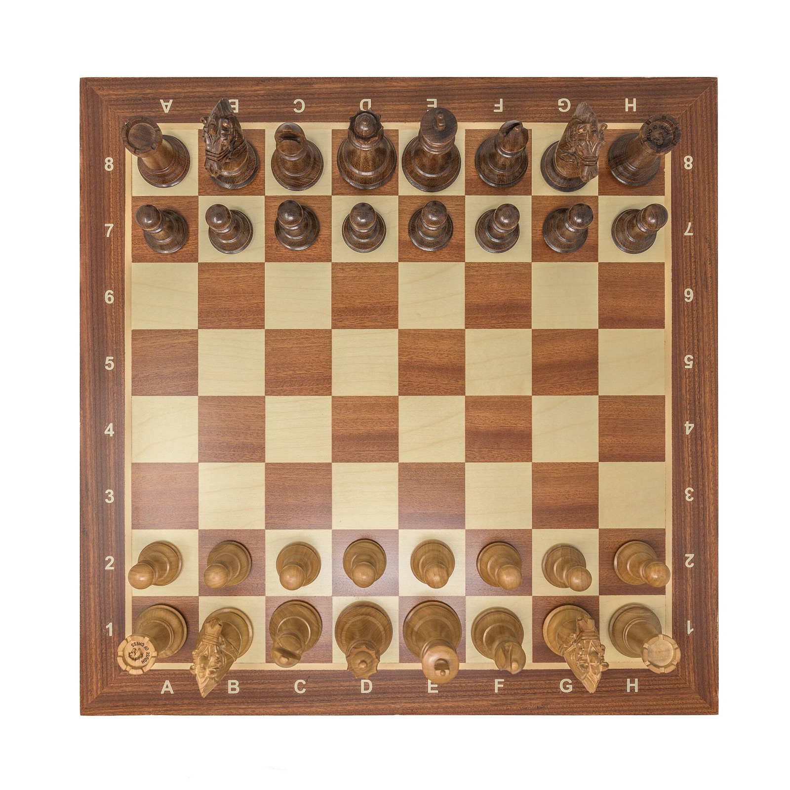Chess game photographed from above