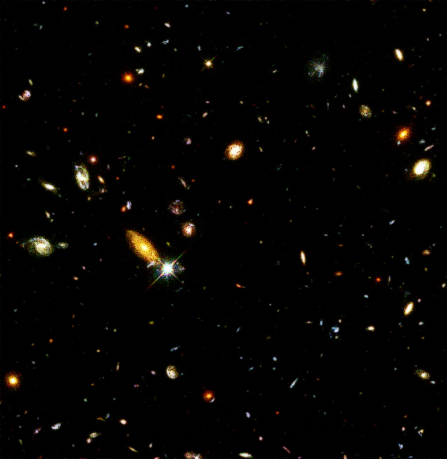 Hubble Deep Field showing distant galaxies